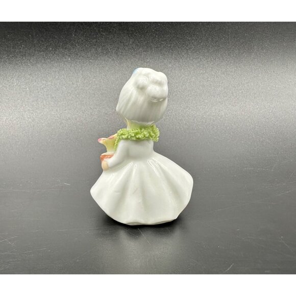 Vintage Girl Figurine Napcoware Japan Side Eye Sassy Flowers Blue Bow Bone China - Picture 4 of 10